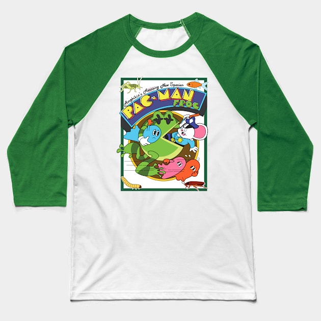 Pac-Man Frog Baseball T-Shirt by BananazGorilla